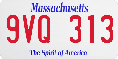MA license plate 9VQ313