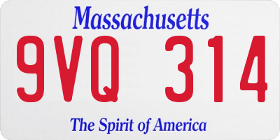 MA license plate 9VQ314