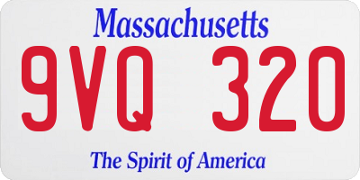 MA license plate 9VQ320