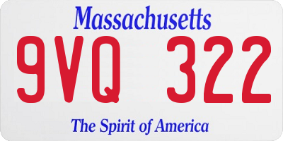 MA license plate 9VQ322