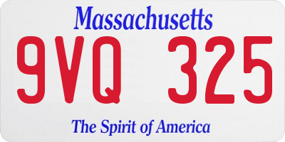 MA license plate 9VQ325