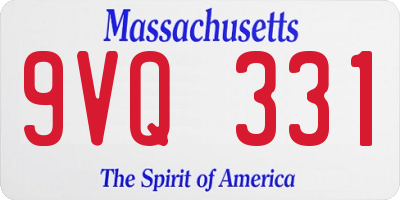 MA license plate 9VQ331
