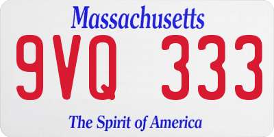 MA license plate 9VQ333