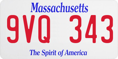 MA license plate 9VQ343