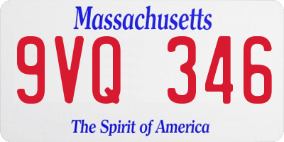 MA license plate 9VQ346