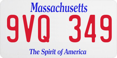 MA license plate 9VQ349