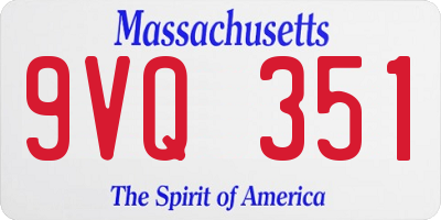 MA license plate 9VQ351