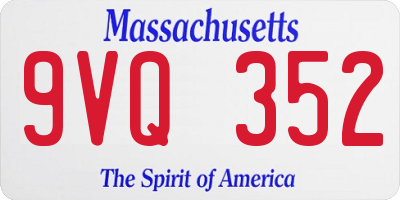 MA license plate 9VQ352
