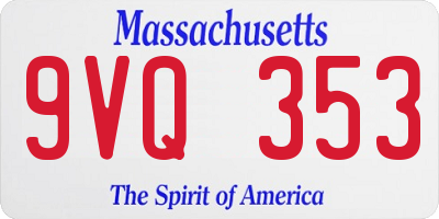 MA license plate 9VQ353
