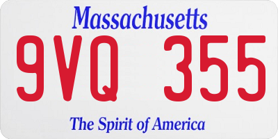 MA license plate 9VQ355