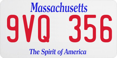 MA license plate 9VQ356