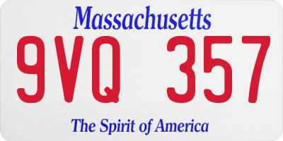 MA license plate 9VQ357