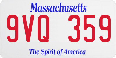 MA license plate 9VQ359