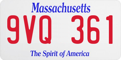 MA license plate 9VQ361