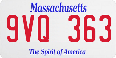 MA license plate 9VQ363