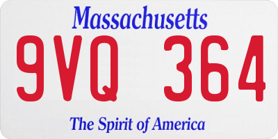 MA license plate 9VQ364