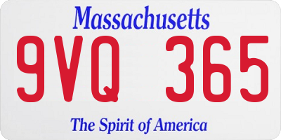 MA license plate 9VQ365