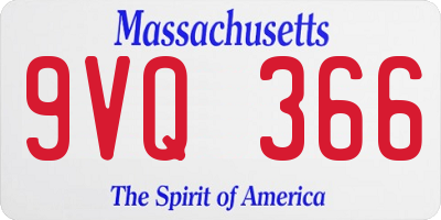 MA license plate 9VQ366