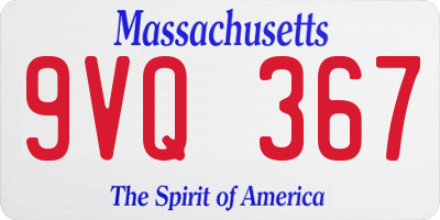 MA license plate 9VQ367