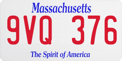 MA license plate 9VQ376