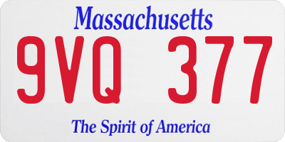 MA license plate 9VQ377