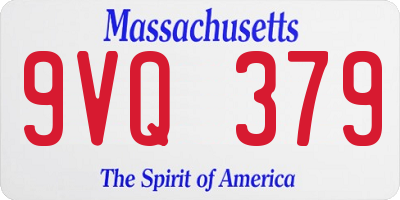 MA license plate 9VQ379