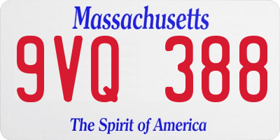 MA license plate 9VQ388
