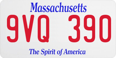 MA license plate 9VQ390