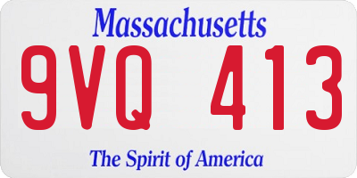 MA license plate 9VQ413