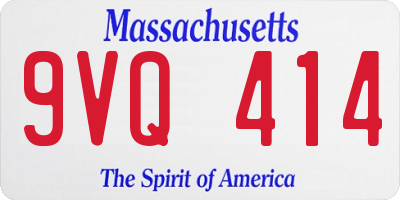 MA license plate 9VQ414