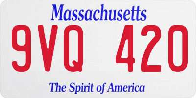 MA license plate 9VQ420