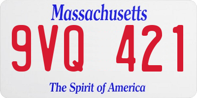 MA license plate 9VQ421