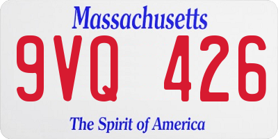 MA license plate 9VQ426