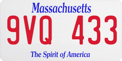 MA license plate 9VQ433