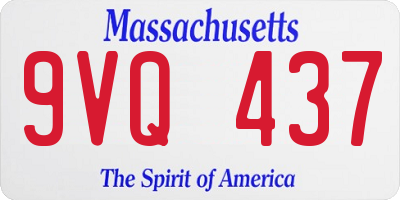 MA license plate 9VQ437