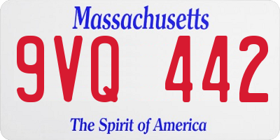 MA license plate 9VQ442