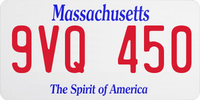 MA license plate 9VQ450