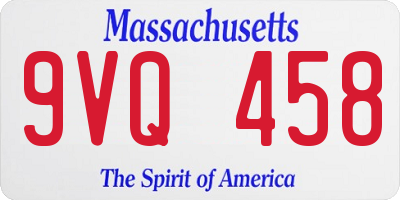 MA license plate 9VQ458