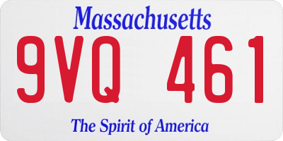 MA license plate 9VQ461