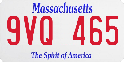 MA license plate 9VQ465