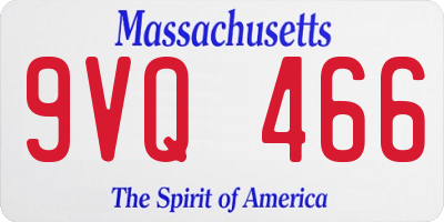 MA license plate 9VQ466