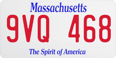 MA license plate 9VQ468