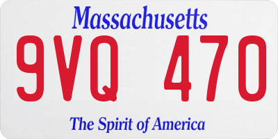 MA license plate 9VQ470