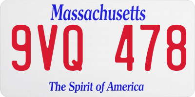MA license plate 9VQ478