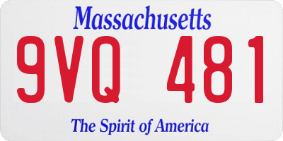 MA license plate 9VQ481