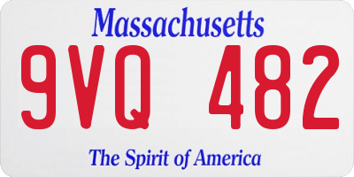 MA license plate 9VQ482