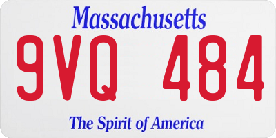 MA license plate 9VQ484