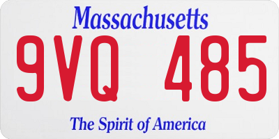 MA license plate 9VQ485