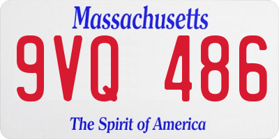 MA license plate 9VQ486