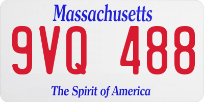 MA license plate 9VQ488